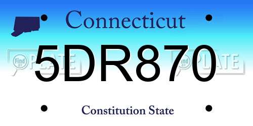 5DR870 Connecticut License Plate