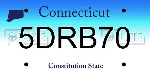 5DRB70 Connecticut License Plate