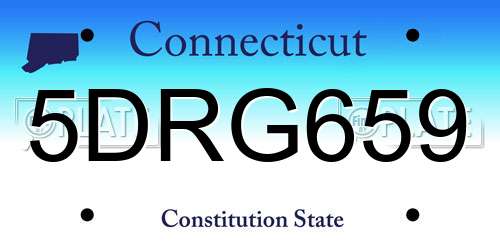 5DRG659 Connecticut License Plate