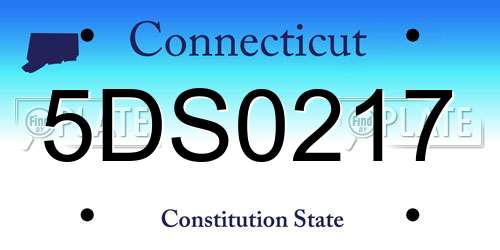 5DS0217 Connecticut License Plate