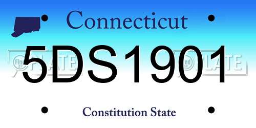 5DS1901 Connecticut License Plate