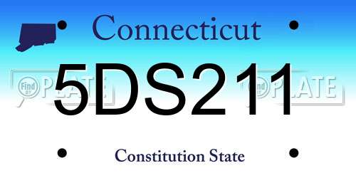 5DS211 Connecticut License Plate