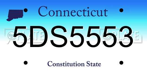 5DS5553 Connecticut License Plate