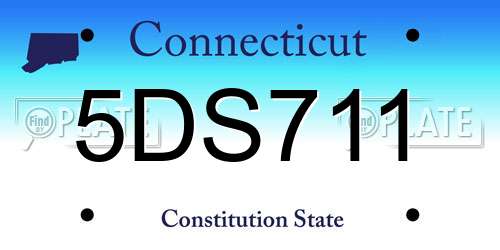 5DS711 Connecticut License Plate