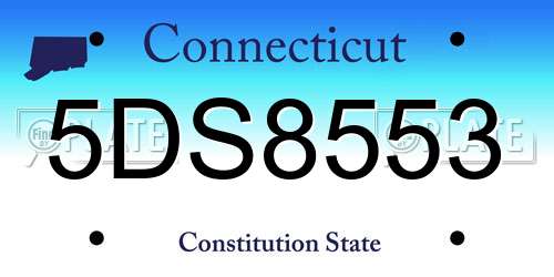 5DS8553 Connecticut License Plate