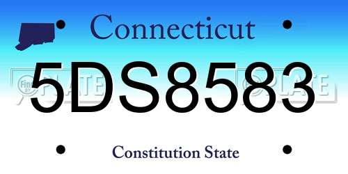 5DS8583 Connecticut License Plate