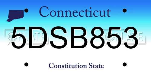 5DSB853 Connecticut License Plate