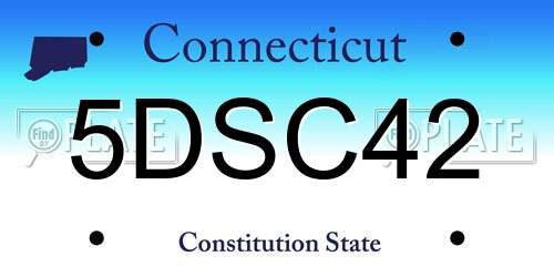 5DSC42 Connecticut License Plate