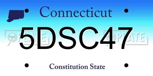 5DSC47 Connecticut License Plate