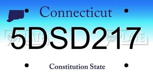 5DSD217 Connecticut License Plate