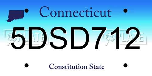 5DSD712 Connecticut License Plate
