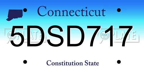 5DSD717 Connecticut License Plate