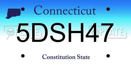 5DSH47 Connecticut License Plate