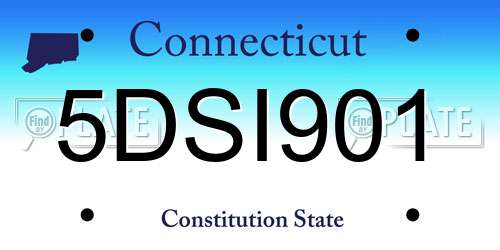 5DSI901 Connecticut License Plate