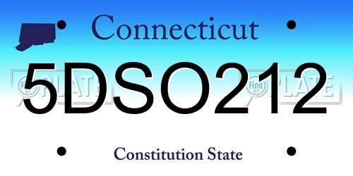 5DSO212 Connecticut License Plate