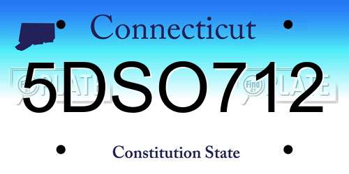 5DSO712 Connecticut License Plate