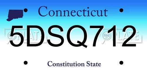 5DSQ712 Connecticut License Plate