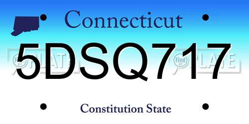 5DSQ717 Connecticut License Plate