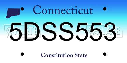5DSS553 Connecticut License Plate