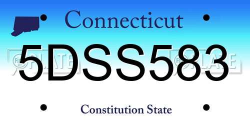 5DSS583 Connecticut License Plate