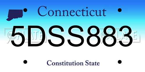 5DSS883 Connecticut License Plate