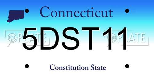 5DST11 Connecticut License Plate