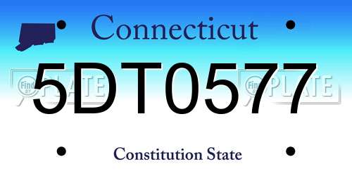 5DT0577 Connecticut License Plate