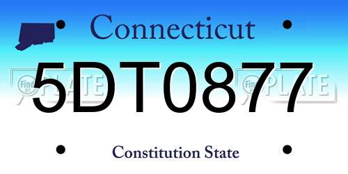5DT0877 Connecticut License Plate
