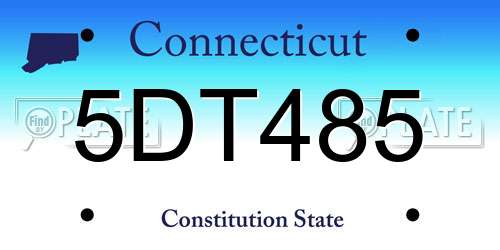 5DT485 Connecticut License Plate