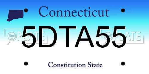 5DTA55 Connecticut License Plate