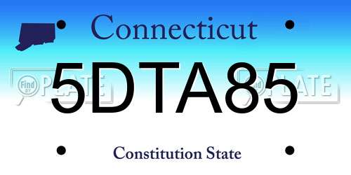5DTA85 Connecticut License Plate