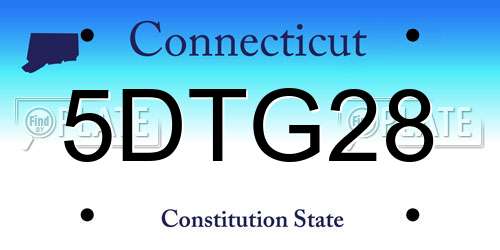 5DTG28 Connecticut License Plate