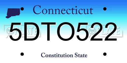 5DTO522 Connecticut License Plate