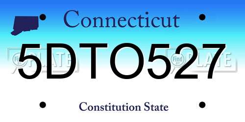5DTO527 Connecticut License Plate