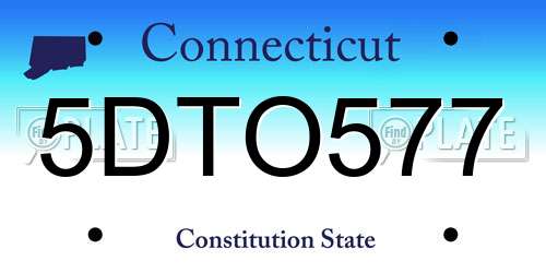 5DTO577 Connecticut License Plate