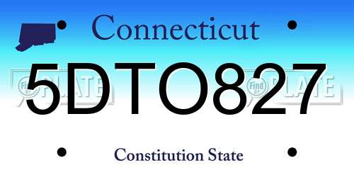 5DTO827 Connecticut License Plate
