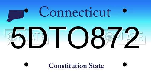 5DTO872 Connecticut License Plate