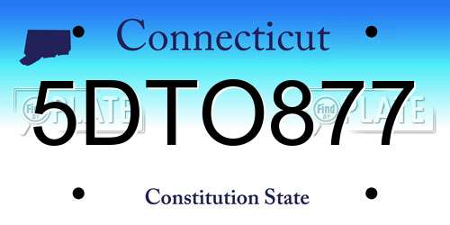 5DTO877 Connecticut License Plate