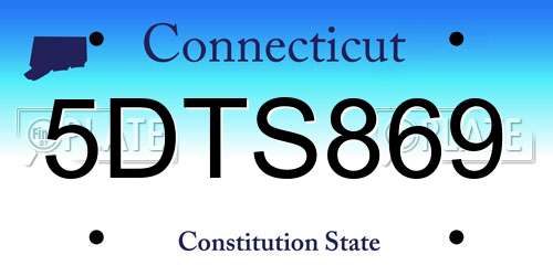 5DTS869 Connecticut License Plate