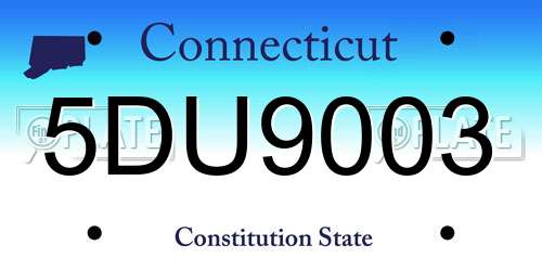 5DU9003 Connecticut License Plate