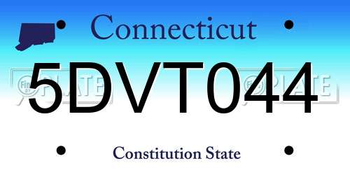 5DVT044 Connecticut License Plate