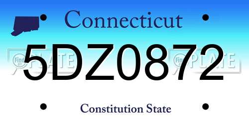 5DZ0872 Connecticut License Plate