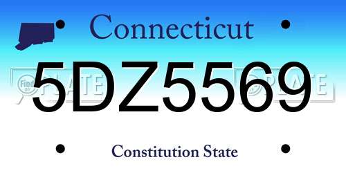 5DZ5569 Connecticut License Plate