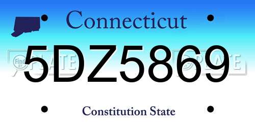 5DZ5869 Connecticut License Plate
