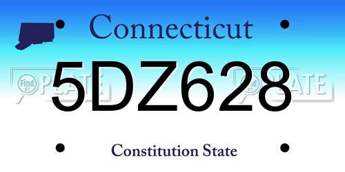 5DZ628 Connecticut License Plate