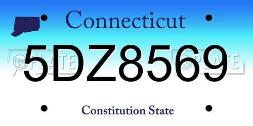 5DZ8569 Connecticut License Plate