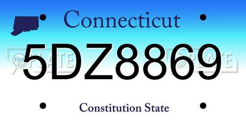5DZ8869 Connecticut License Plate
