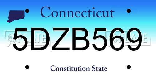 5DZB569 Connecticut License Plate