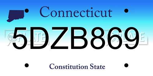 5DZB869 Connecticut License Plate