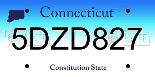 5DZD827 Connecticut License Plate